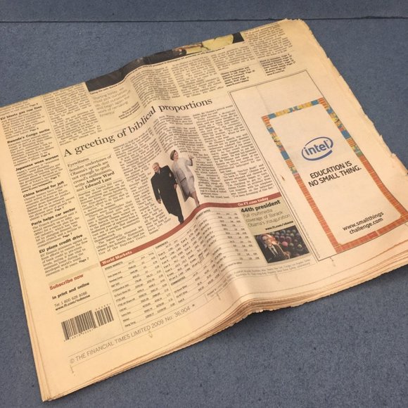 Financial Times January 21 2009 Obama Inauguration First Black President - Picture 4 of 4